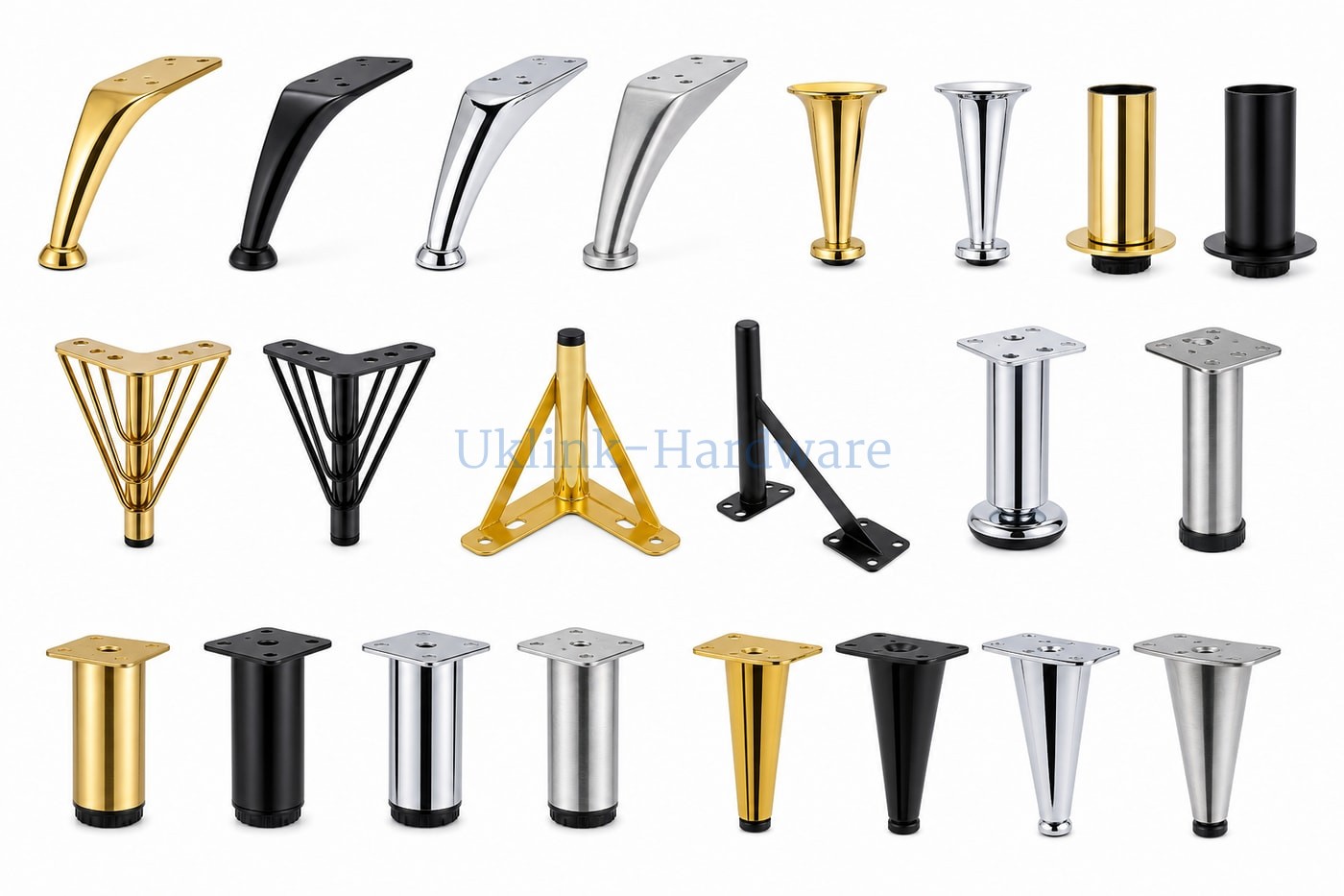Gold and black metal sofa legs for decorative sofa and furniture designs