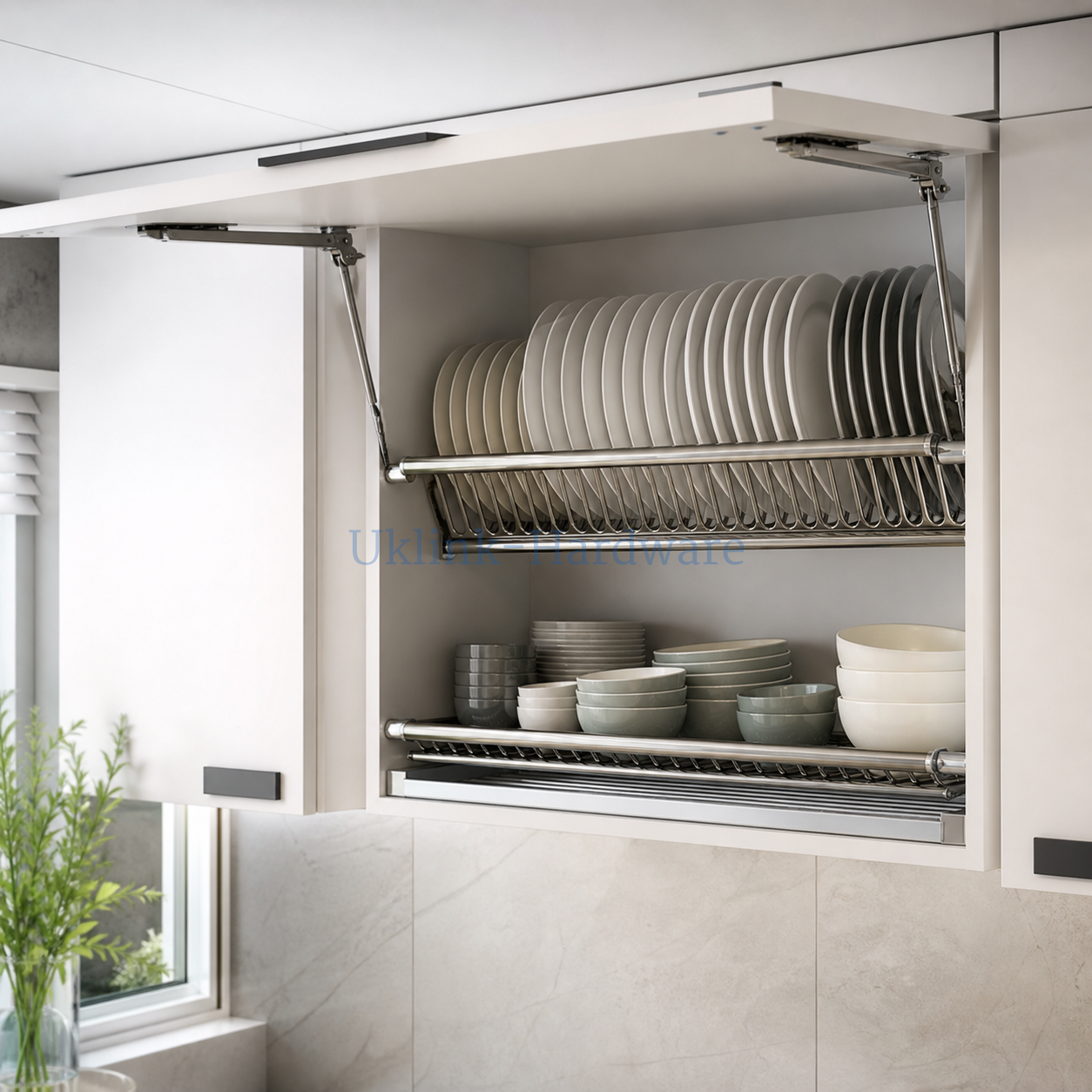 UKLINK stainless steel dish rack drainer for kitchen cabinet