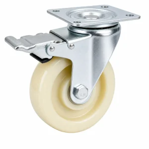 White Nylon Caster With Brake