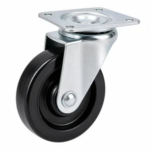 Black Rubber Caster Without Brake
