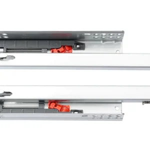 Two-fold soft-close concealed undermount slide (latch type)