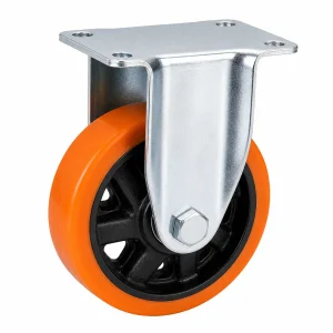 Orange PVC Fixed Caster