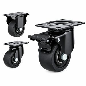Black PVC Casters With Brakes