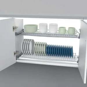 2-Tier Cabinet Dish Storage Rack UKLinkHardware