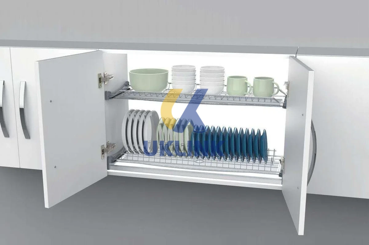 2-Tier Cabinet Dish Storage Rack UKLinkHardware