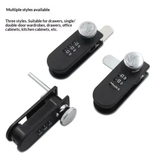 Black ABS Zinc Alloy Rotary Drawer Lock