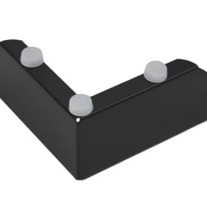 Black Powder-Coated Zinc Alloy L-Shaped Corner Sofa Legs