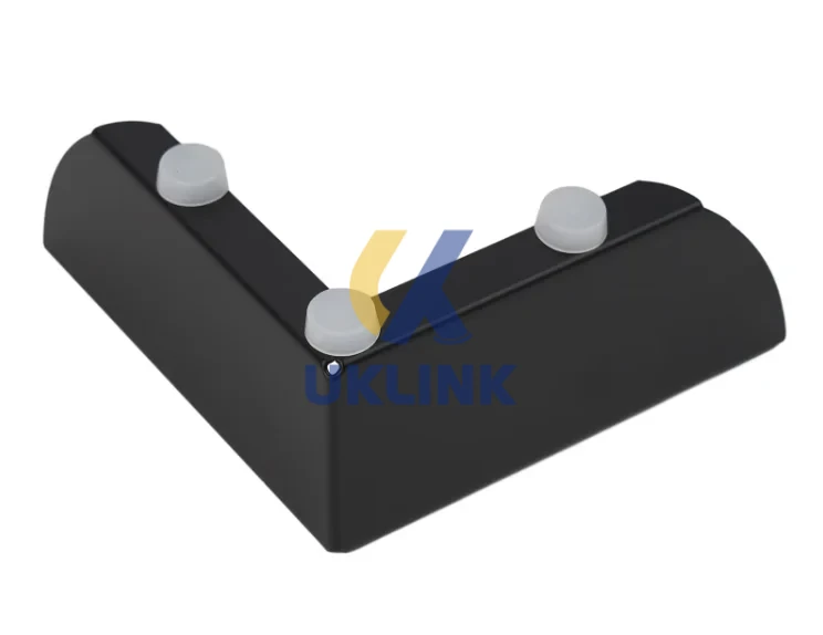 Black Powder-Coated Zinc Alloy L-Shaped Corner Sofa Legs
