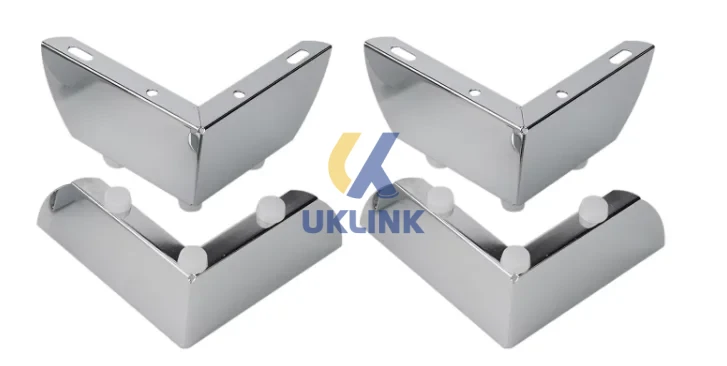 Black Powder-Coated Zinc Alloy L-Shaped Corner Sofa Legs - Image 3