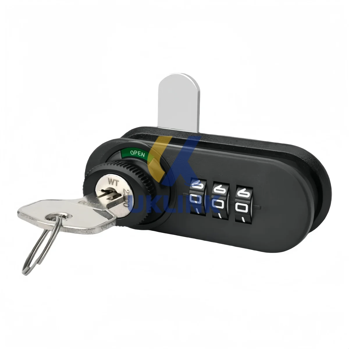 Black Zinc Alloy 3-Digit Dial Combination Lock - Image 3