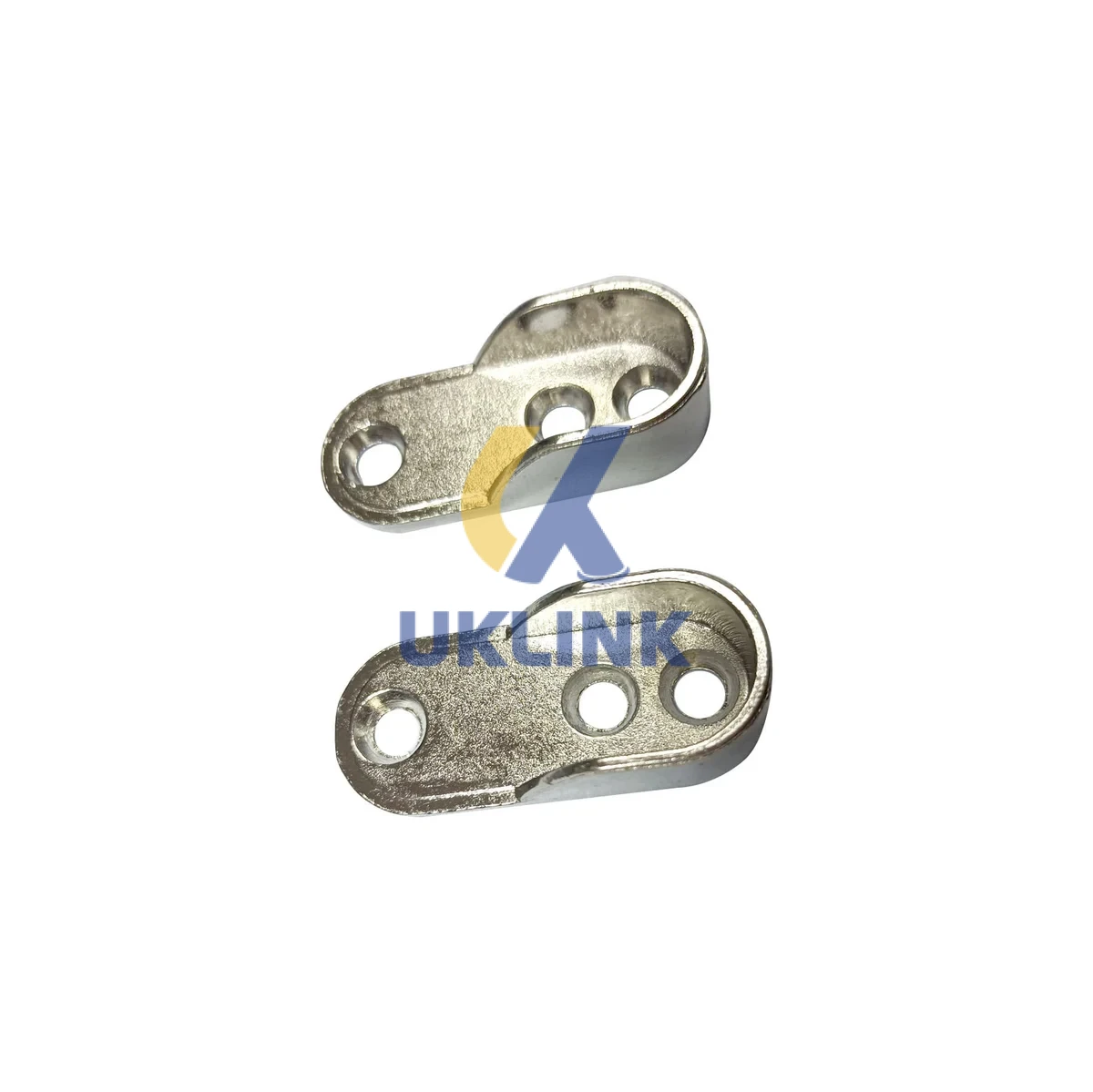 Brushed Stainless Steel U-Shaped Curtain Rod Brackets - Image 2