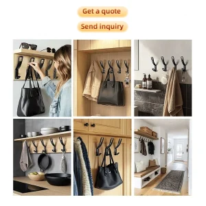 Brushed Aluminum Sleek Dual-Curve Wall Hooks UKLinkHardware