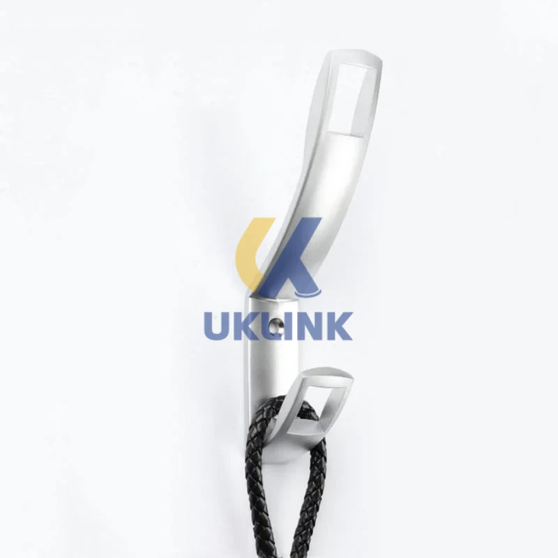 Brushed Aluminum Sleek Dual-Curve Wall Hooks UKLinkHardware - Image 2