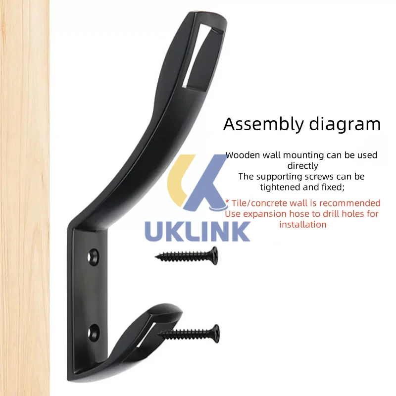 Brushed Aluminum Sleek Dual-Curve Wall Hooks UKLinkHardware - Image 3