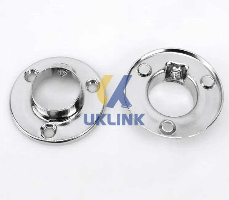 Chrome-Plated Steel Round Flange Cabinet Legs