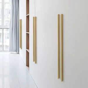 Brushed Brass Rectangular Cabinet Pulls 128mm