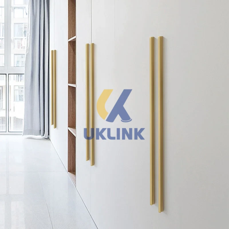Brushed Brass Rectangular Cabinet Pulls 128mm
