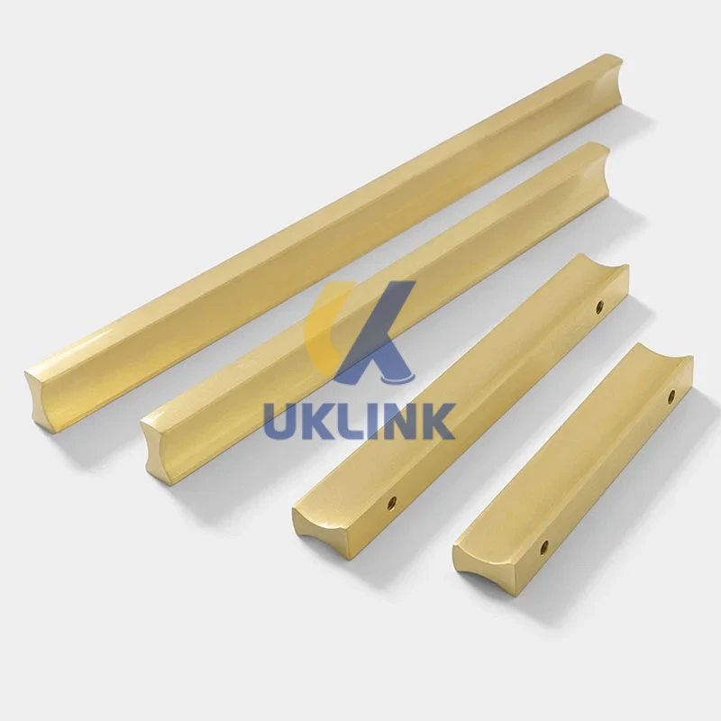 Brushed Brass Rectangular Cabinet Pulls 128mm - Image 2