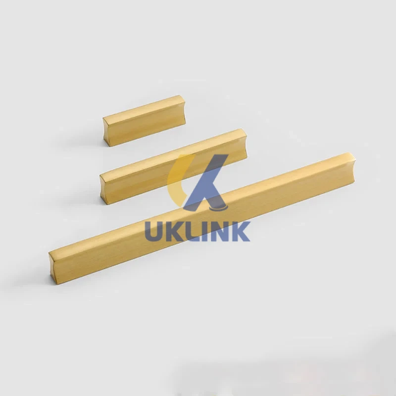Brushed Brass Rectangular Cabinet Pulls 128mm - Image 3