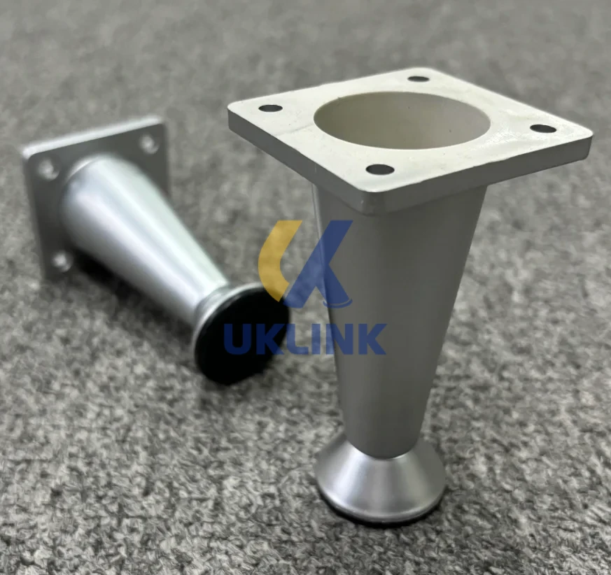 Brushed Silver Aluminum Conical Sofa Legs 50–200mm