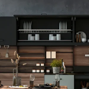 Brushed Stainless Steel 2-Tier Pull-Out Dish Rack