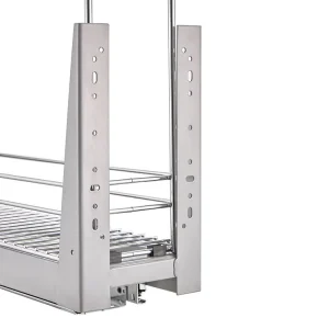 Brushed Stainless Steel & Aluminum Dual-Tier Pull-Out