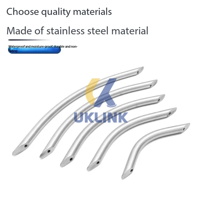 Brushed Stainless Steel Arc-Profile Cabinet Handles 10mm - Image 3