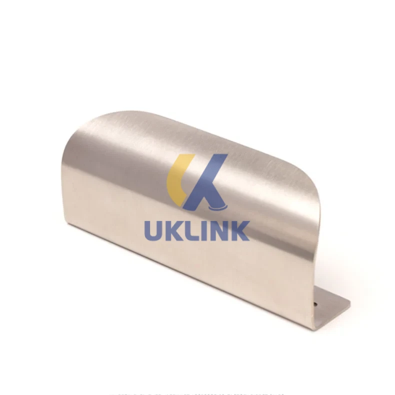 Brushed Stainless Steel Curved L-Flange Cabinet Pull