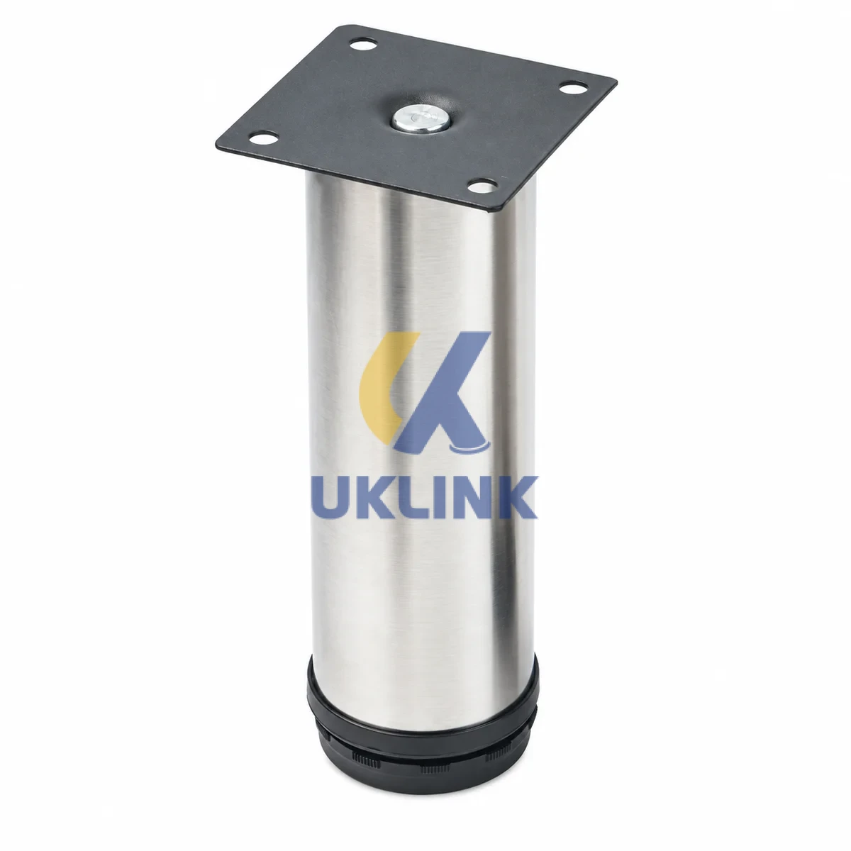 Brushed Stainless Steel Cylindrical Sofa Legs with Black - Image 3