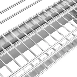 Brushed Stainless Steel Double-Tier Pantry Organizer