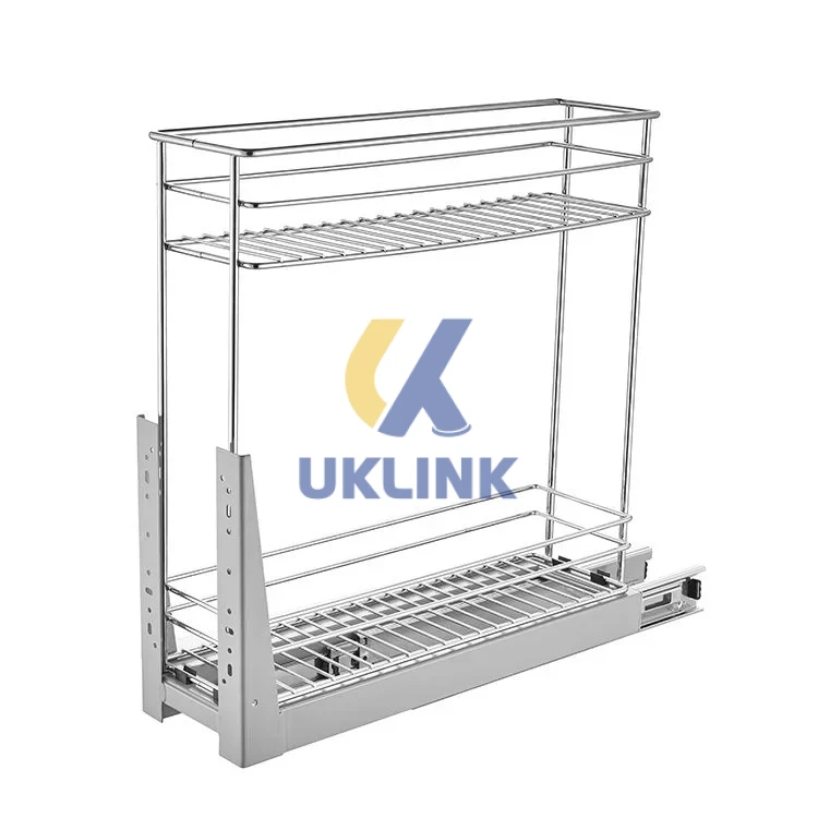 Brushed Stainless Steel Double-Tier Pantry Organizer - Image 2