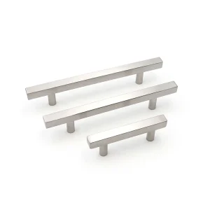 Brushed Stainless Steel Rectangular Bar Pulls – 128mm