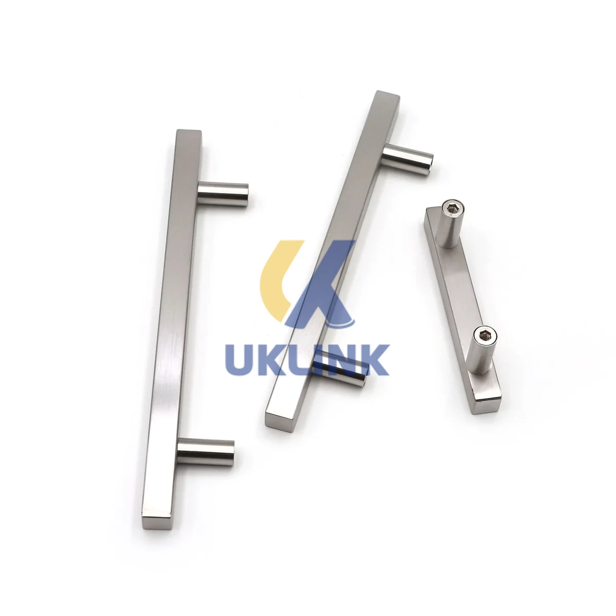 Brushed Stainless Steel Rectangular Bar Pulls – 128mm - Image 2