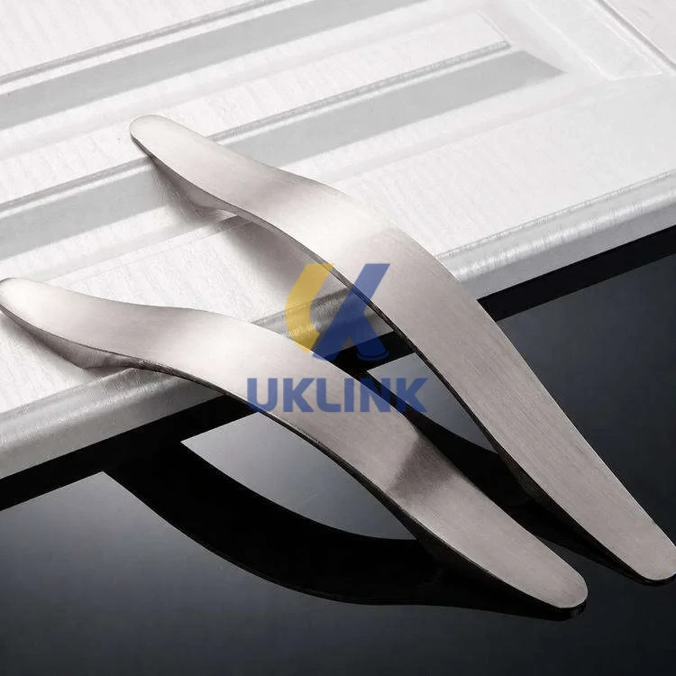 Brushed Stainless Steel Wave-Profile Cabinet Pulls - Image 3