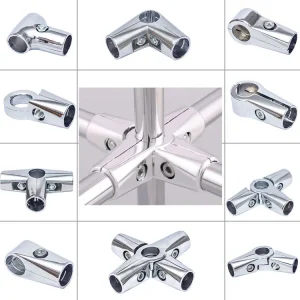 Chrome Steel 3-Way Tube Corner Joint