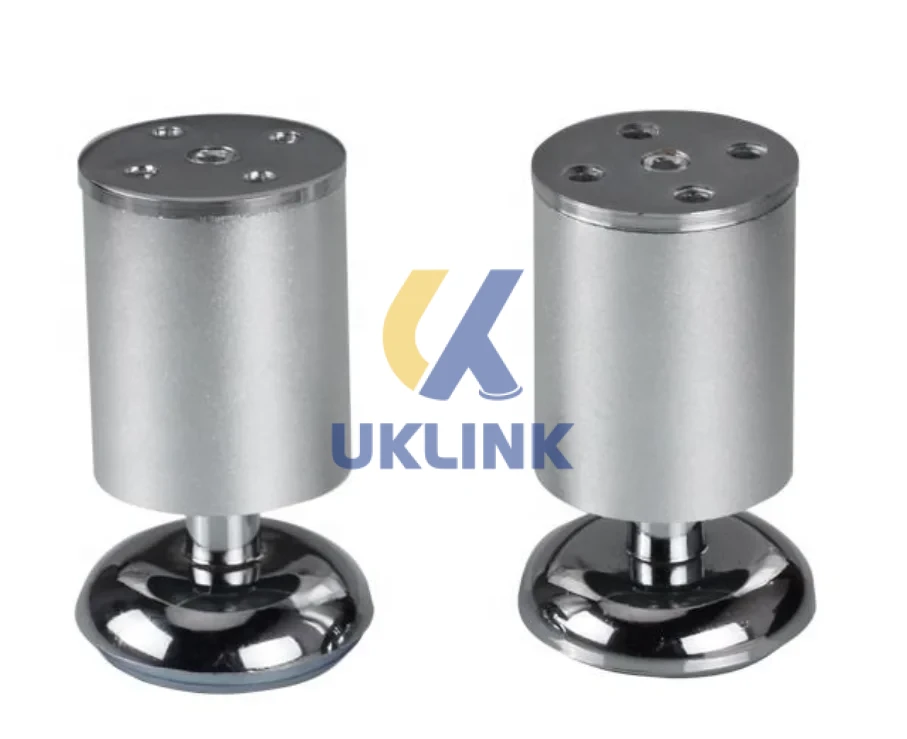 Chrome-Plated Aluminum Cylindrical Leveling Feet 50mm - Image 2