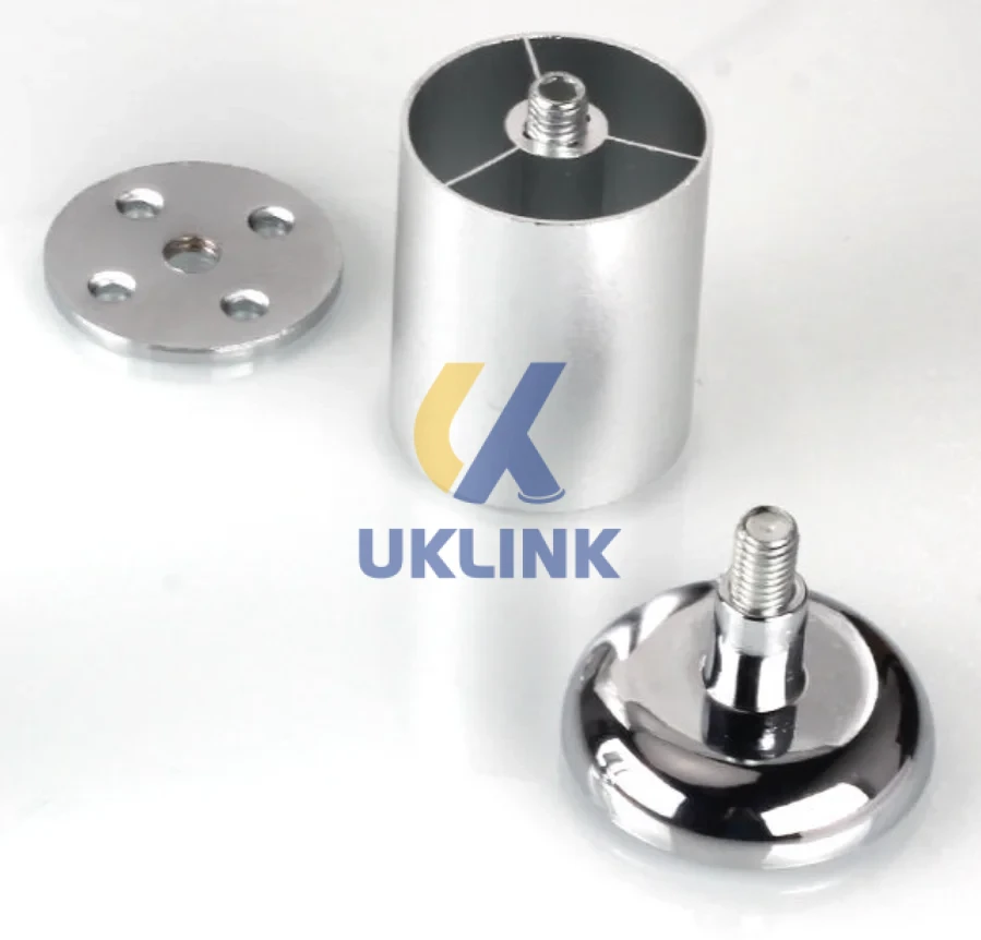 Chrome-Plated Aluminum Cylindrical Leveling Feet 50mm - Image 3