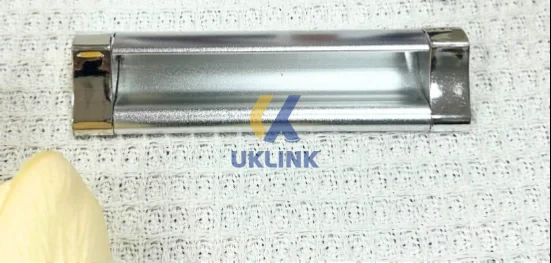 Chrome-Plated Aluminum Rectangular Drawer Pull 128mm - Image 2