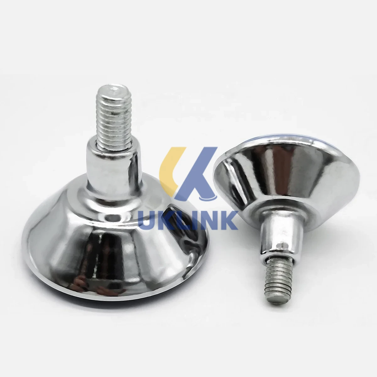 Chrome-Plated Iron Dome-Leveling Foot M8 with Blue ABS - Image 3