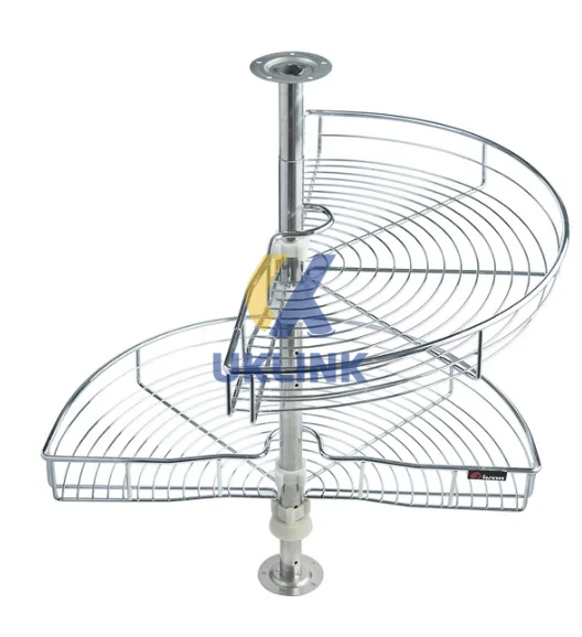 Chrome-Plated Steel 2-Tier Corner Carousel Lazy Susan - Image 2