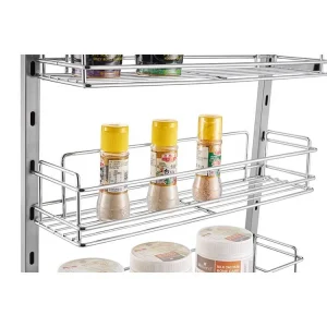 Chrome-Plated Steel 3-Tier Pull-Out Spice Rack