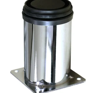 Chrome-Plated Steel Cylindrical Sofa Legs with Black Cap