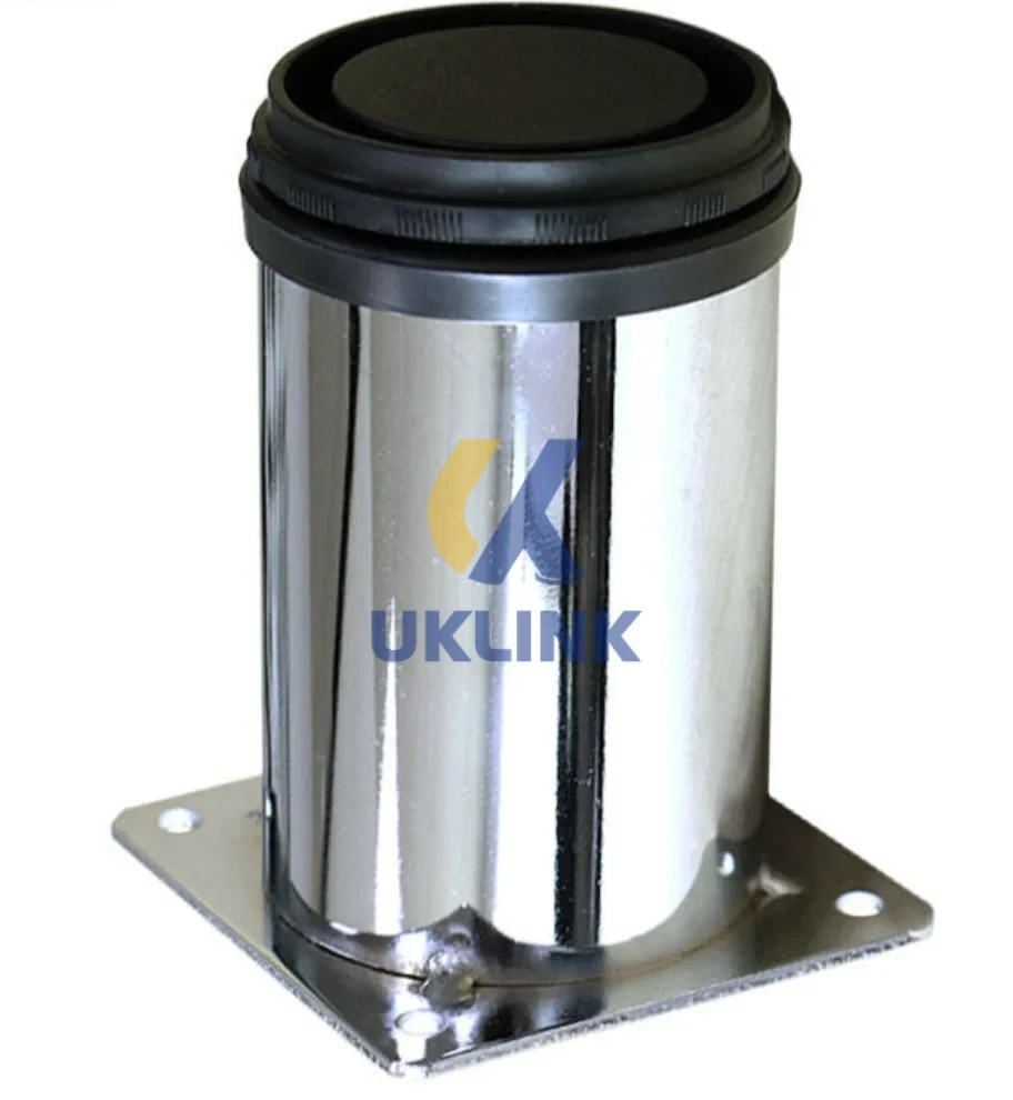 Chrome-Plated Steel Cylindrical Sofa Legs with Black Cap
