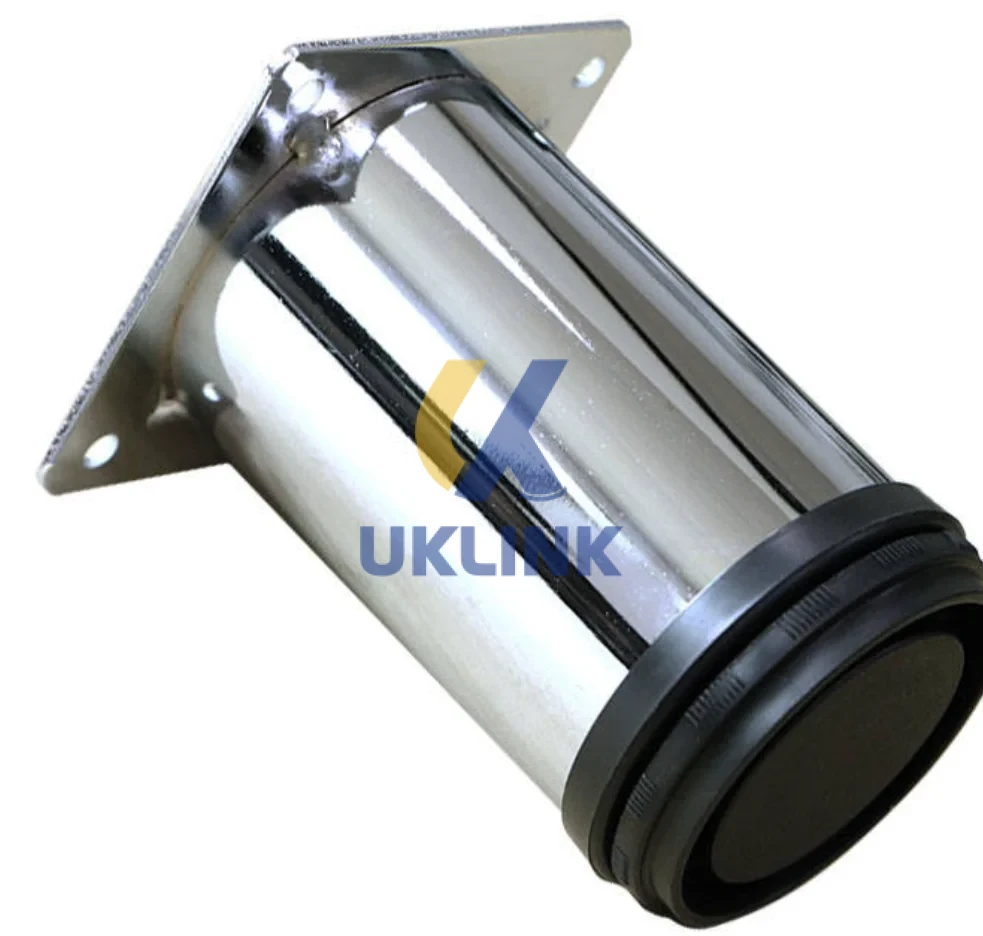 Chrome-Plated Steel Cylindrical Sofa Legs with Black Cap - Image 2