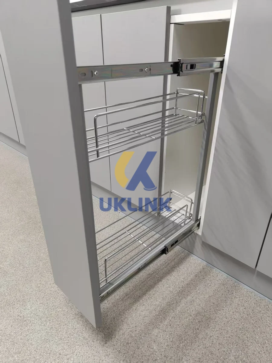 Chrome-Plated Steel Dual-Tier Full-Extension Pull-Out - Image 2
