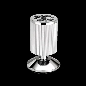 Chrome-Plated Steel Ribbed Cylindrical Leveling Foot 50mm