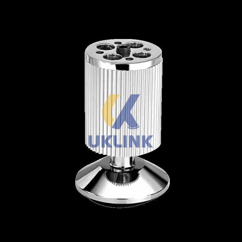Chrome-Plated Steel Ribbed Cylindrical Leveling Foot 50mm