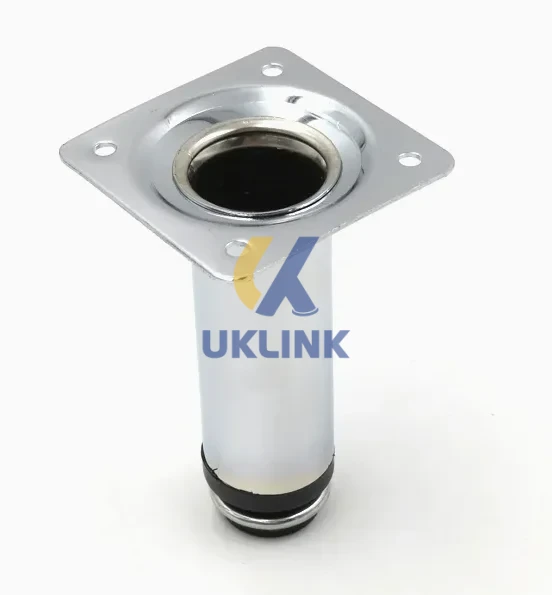 Chrome-Plated Steel Square-Mount Cylindrical Sofa Legs - Image 2
