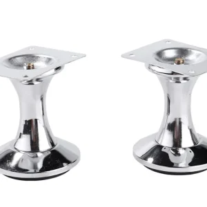 Chrome-Plated Steel Square-Mount Sofa Legs 90mm