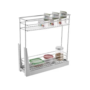 Chrome-Plated Steel Two-Tier Side-Mount Pantry Organizer